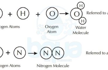 Water Compound formed from Hydrogen Atoms and Oxygen Atoms
